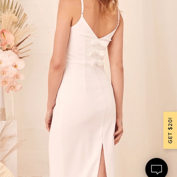 White midi dress with bows on the back - Picture 5 of 12